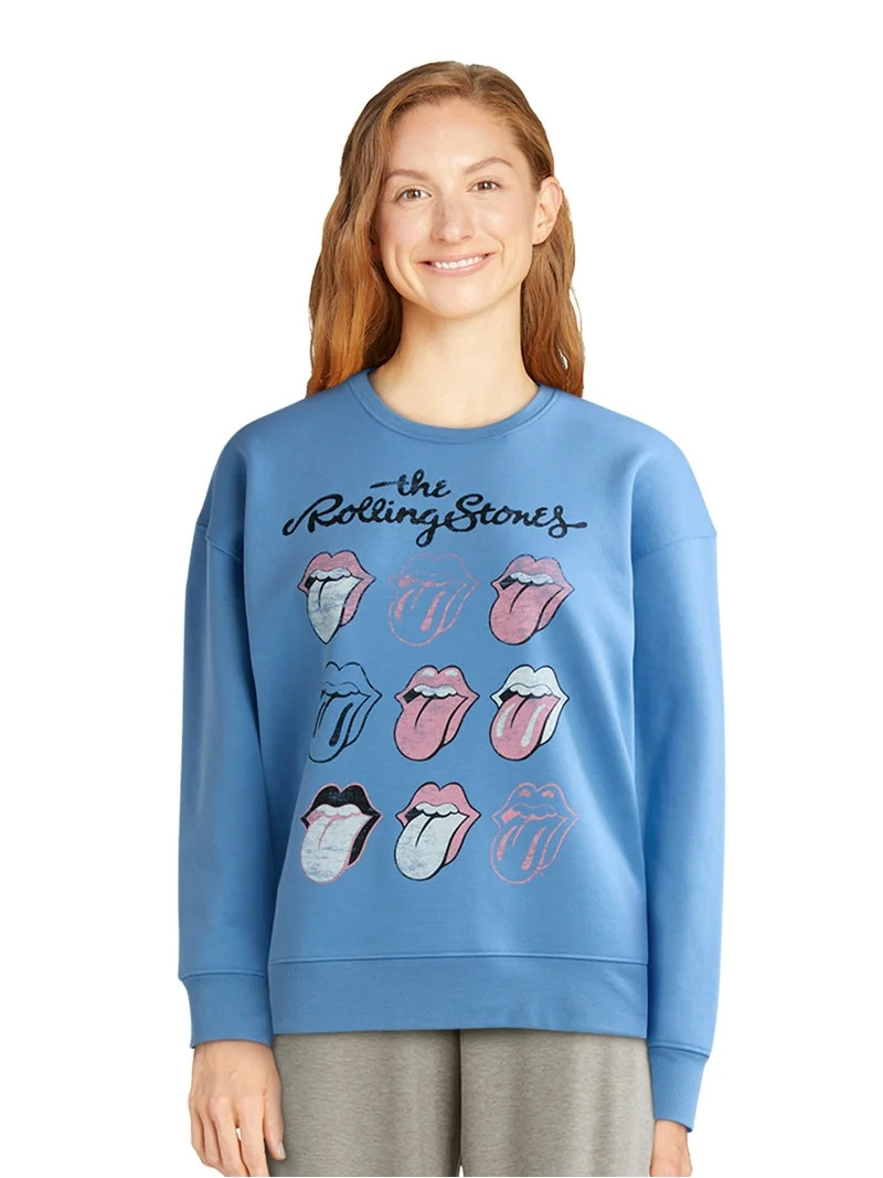 Time and Tru Women’s Rolling Stones Graphic Band Sweatshirt, Sizes S-XXXL | Walmart (US)