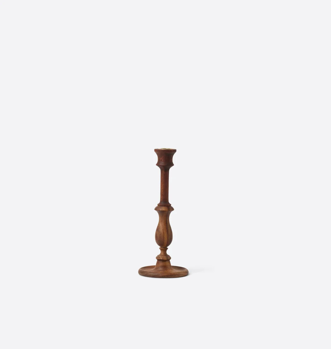 Piccola Turned Wood Candlestick | Amber Interiors