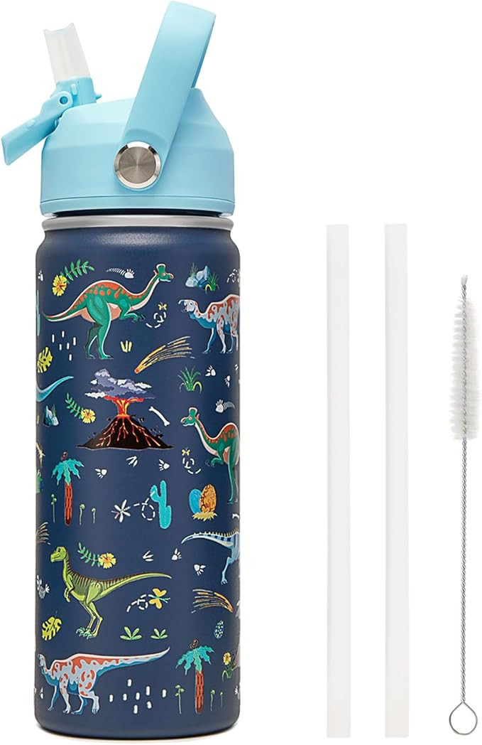 ACESAK 18oz Kids Insulated Water Bottle with Straw Lid - 18/8 Stainless Steel Kid Cup BPA-FREE Tr... | Amazon (US)