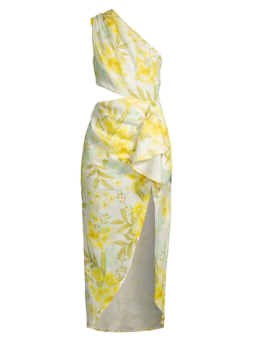 Elliatt Ragal Cut-Out Linen Midi-Dress | Saks Fifth Avenue