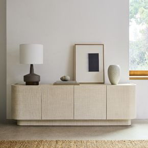 Solstice Painted Raffia Media Console (68"–78") | West Elm (US)