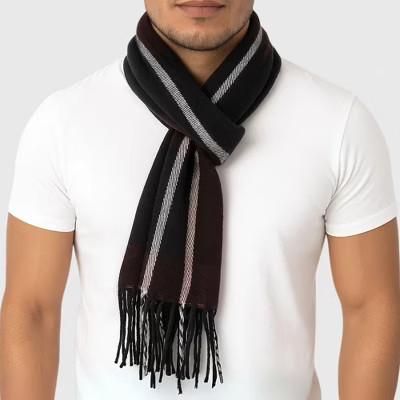 Alpine Swiss Mens Plaid Scarf Soft Winter Shawl Lightweight Cold-Weather Gear Taupe | Target