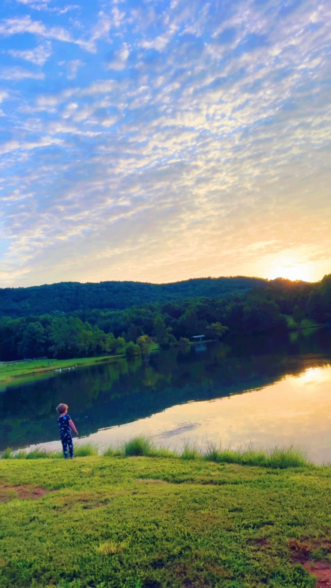 a morning walk with this beautiful sky and my best little buddy 🤍