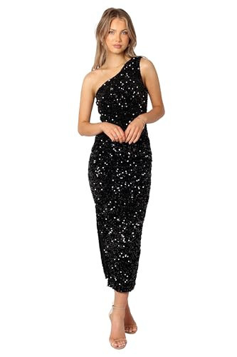 Petal & Pup Women's Kiki One Shoulder Midi Dress-Black | Amazon (US)