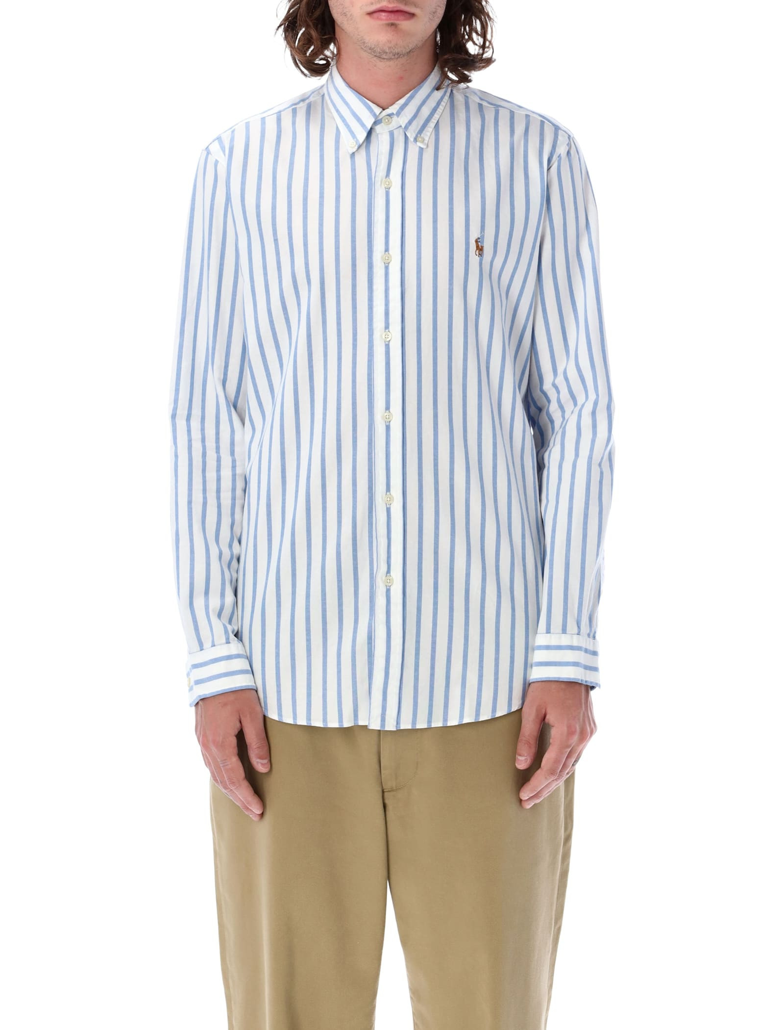Polo Ralph Lauren Light Blue And White Striped Cotton Shirt | Italist.com US