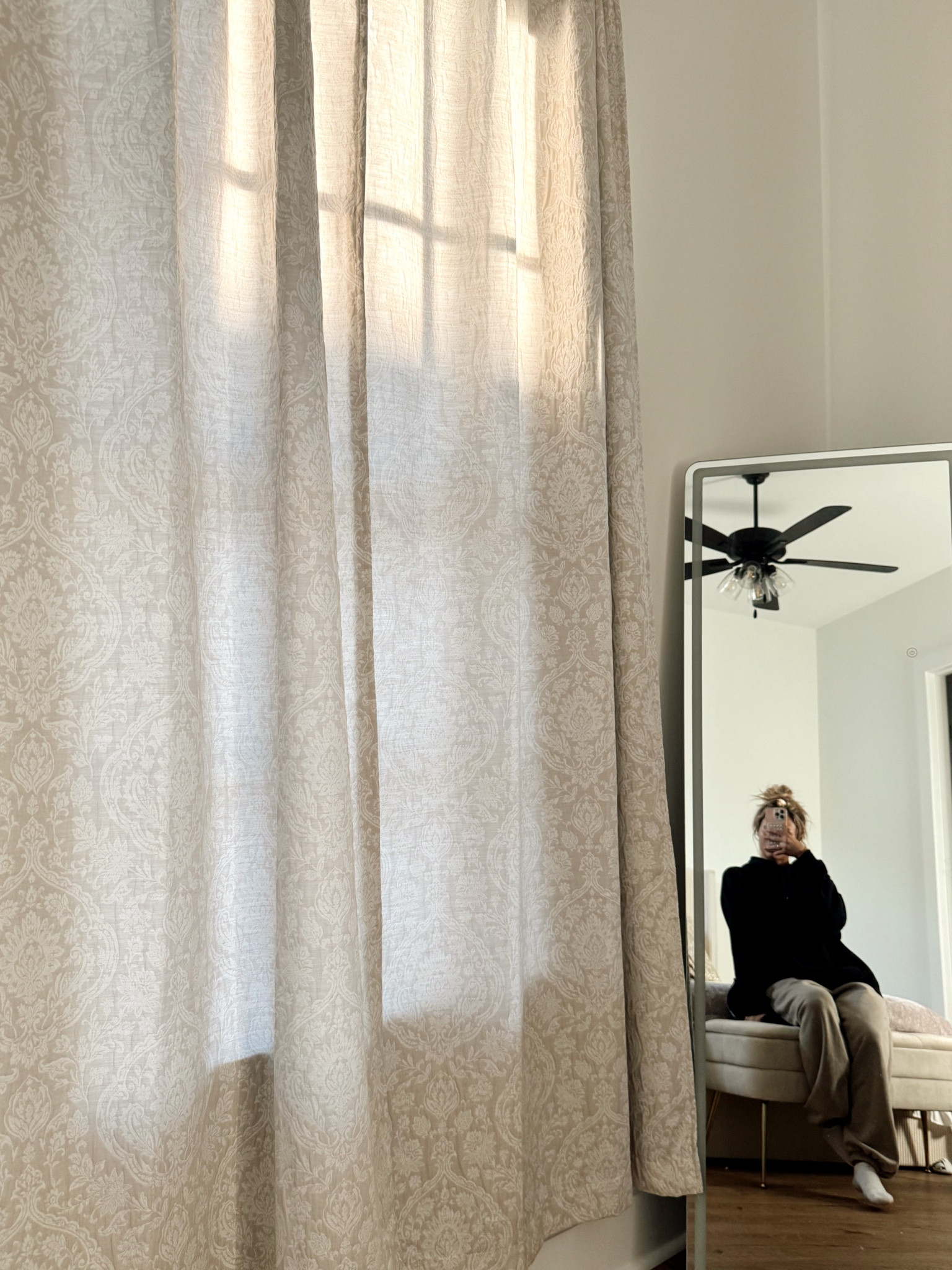 my curtains & mirror- the mirror lights up and the curtains are so shabby chic i love them

#LTKHome