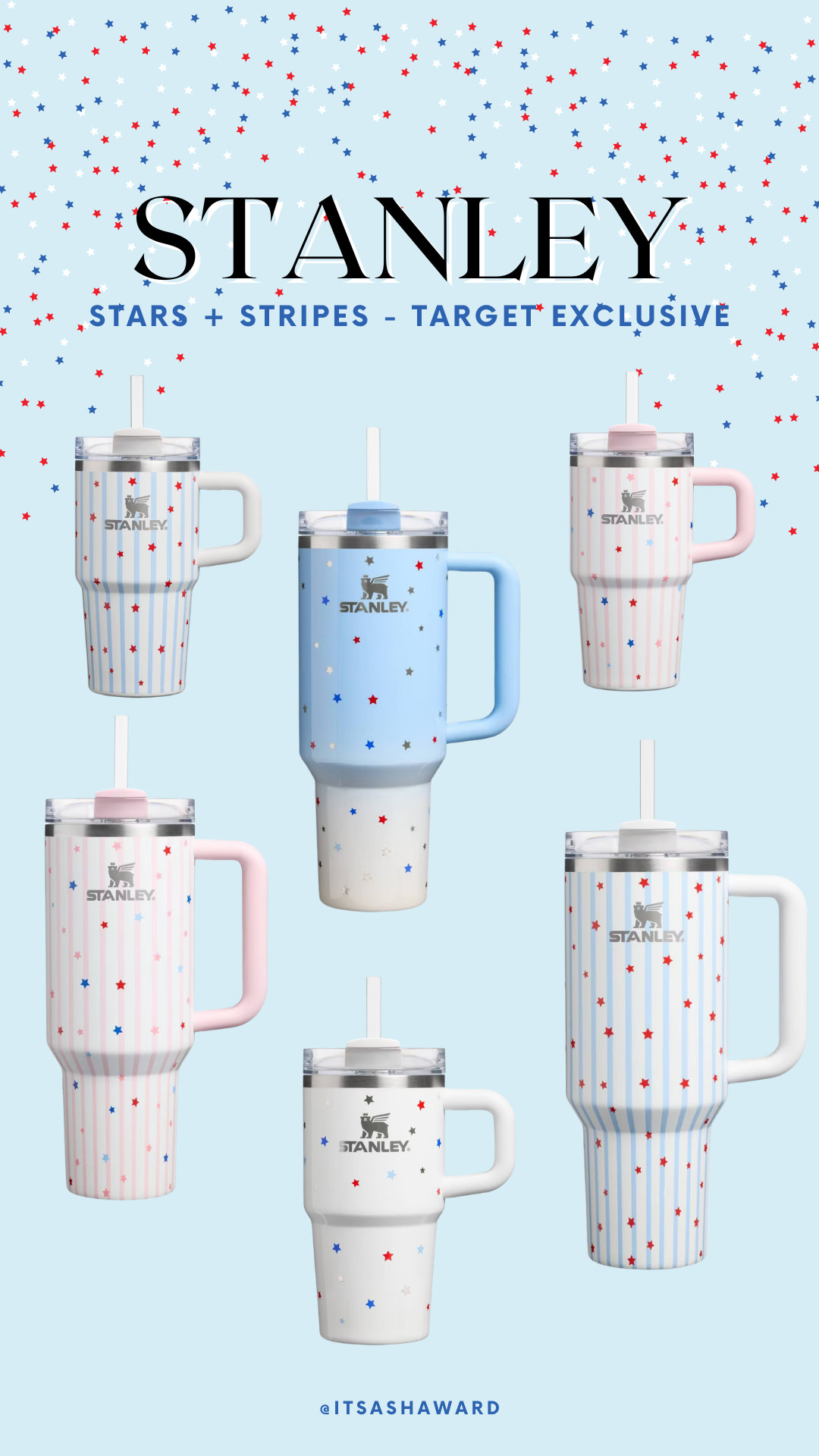 These new Stars + Stripes Stanley's are so cute! I love the pink stripes! And the mini ones are adorable. 

 #Target #TargetxStanley #Stanley #LTKSeasonal #LTKSaleAlert #LTKTravel