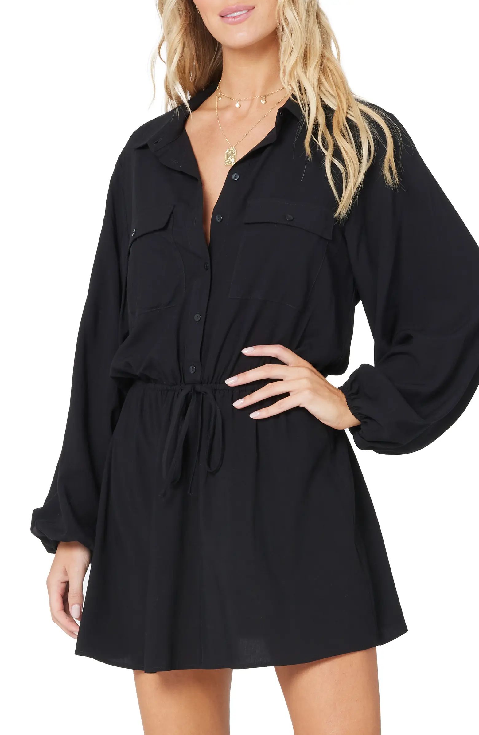 L Space Amelia Long Sleeve Cover-Up Tunic Shirtdress | Nordstrom | Nordstrom