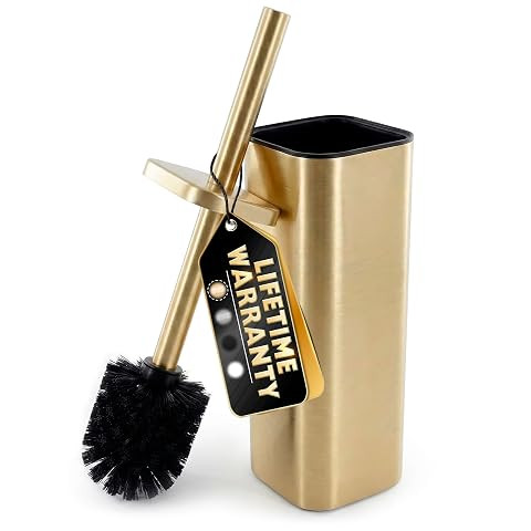 Gold Toilet Brush and Holder Set - Stainless Steel Gold Toilet Bowl Brush and Holder with Replace... | Amazon (US)