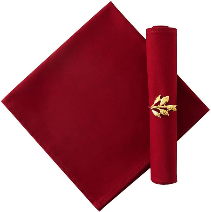 Cloth Napkins Set of 12,Made of 100% Cotton, Dinner Napkins 18x18 inch,Maroon Napkins for Fall,Ch... | Amazon (US)