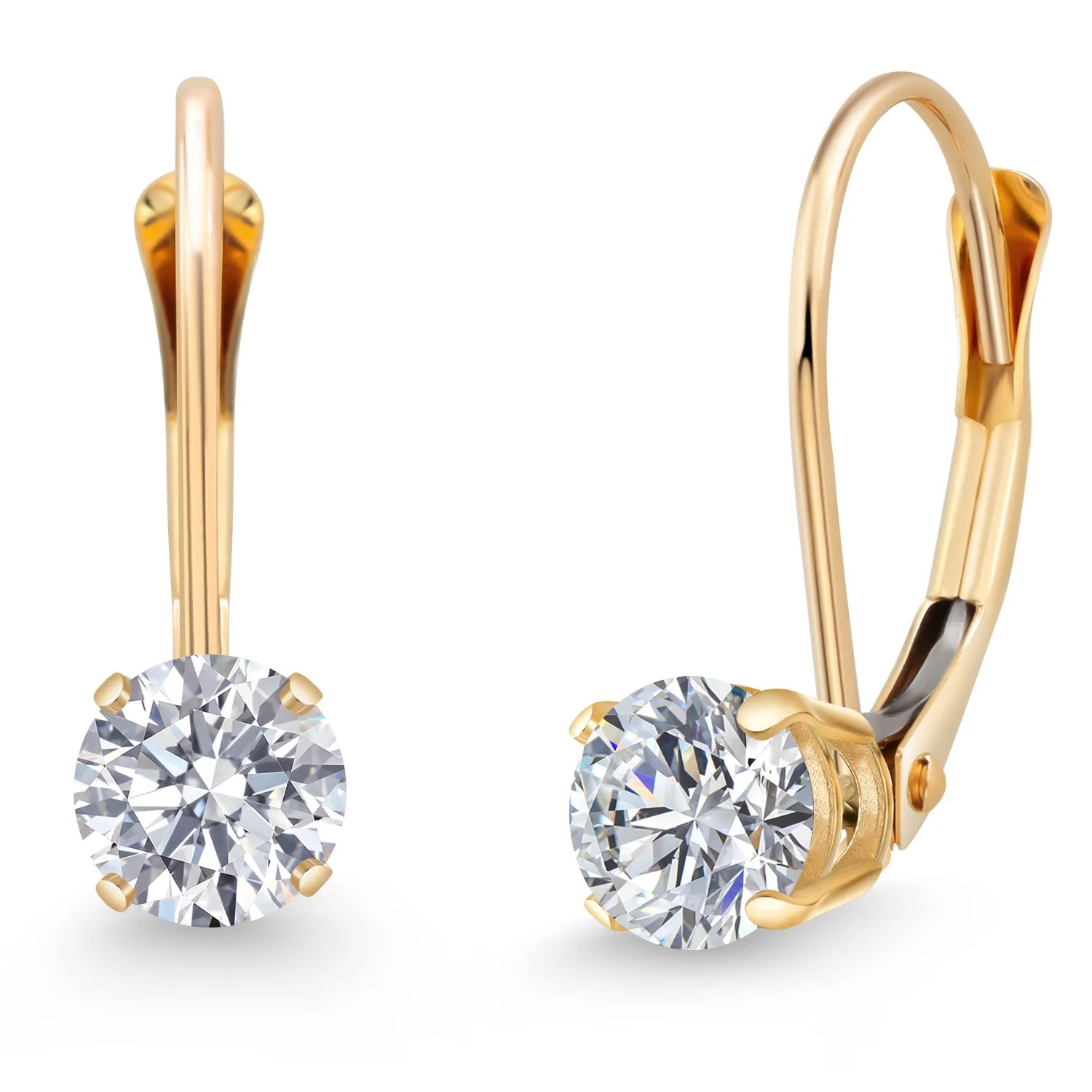 Gem Stone King 14K Yellow Gold Lab Grown Diamond and Dangle Earrings for Women | 0.54 Cttw | Gems... | Walmart (US)