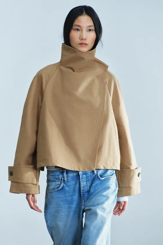 ZW COLLECTION SHORT HIGH-COLLAR TRENCH COAT | Zara US