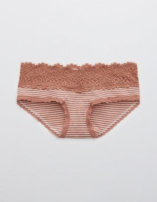 Aerie Cotton Eyelash Lace Striped Boybrief Underwear | American Eagle Outfitters (US & CA)