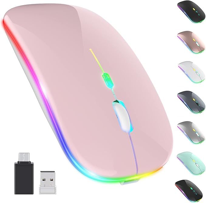 【Upgrade】 LED Wireless Mouse, Slim Silent Mouse 2.4G Portable Mobile Optical Office Mouse wit... | Amazon (US)