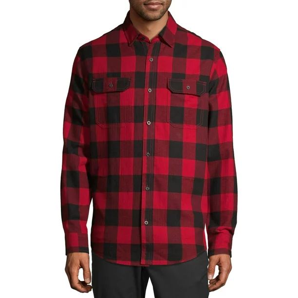 George Men's and Big Men's Buffalo Plaid Super Soft Flannel Shirt, Up to 5XLT | Walmart (US)