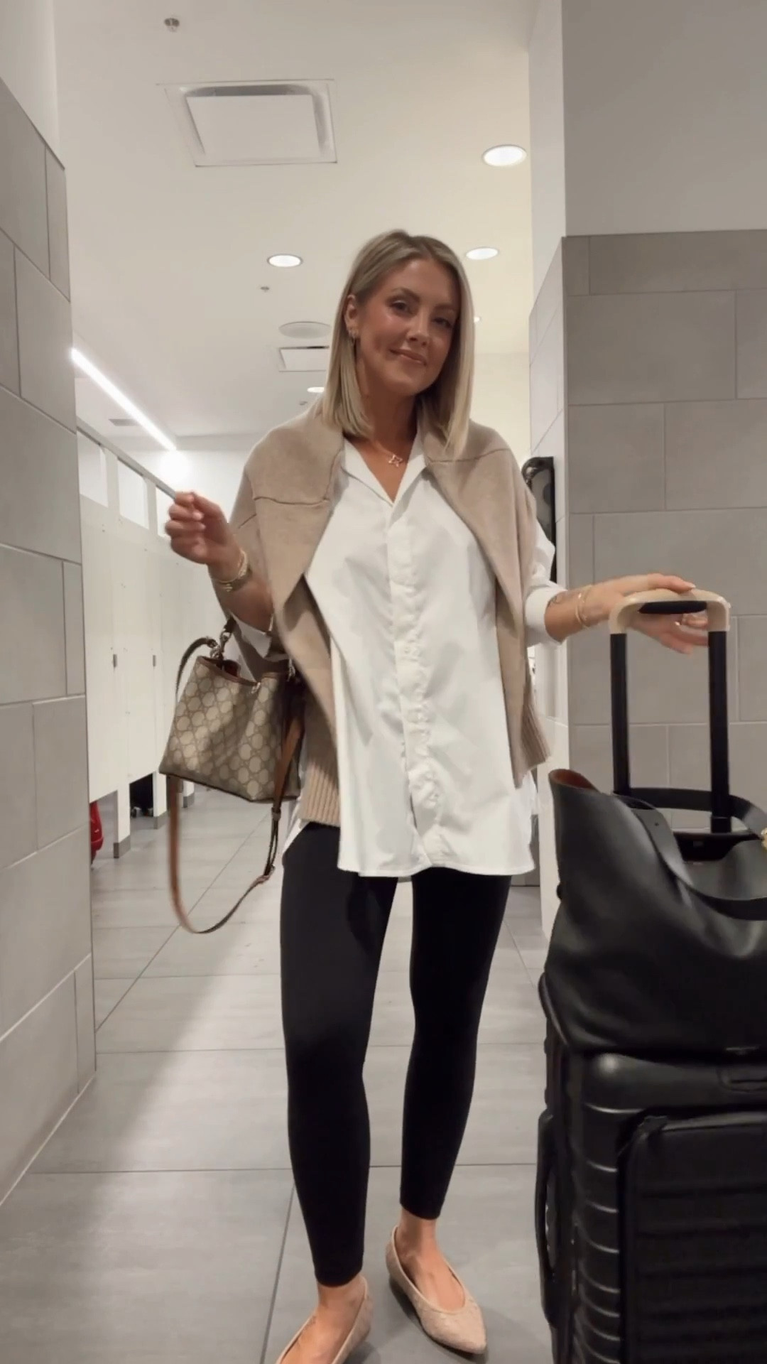 XS wrinkly resistant button down / Small cashmere sweater / Small Amazon leggings

Linked similar shoes and leggings below🫶

Travel, airport outfit, spring break, comfort, Amanda west, almost_readyblog

#LTKTravel #LTKspring #LTKootd