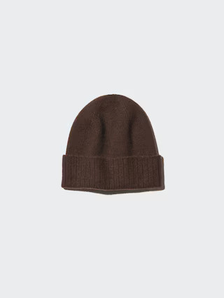 Cashmere Knitted Beanie Dark Brown UNIQLO US | UNIQLO (US)