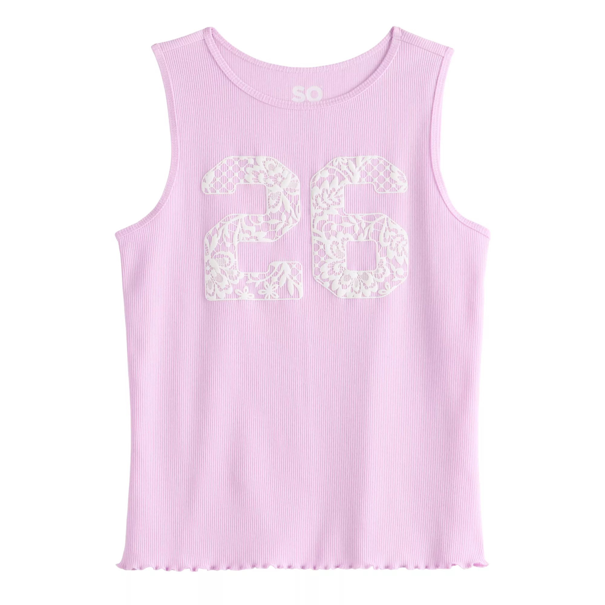 Girls 6-20 SO® Ribbed Graphic Tank Top in Regular & Plus Size | Kohl's