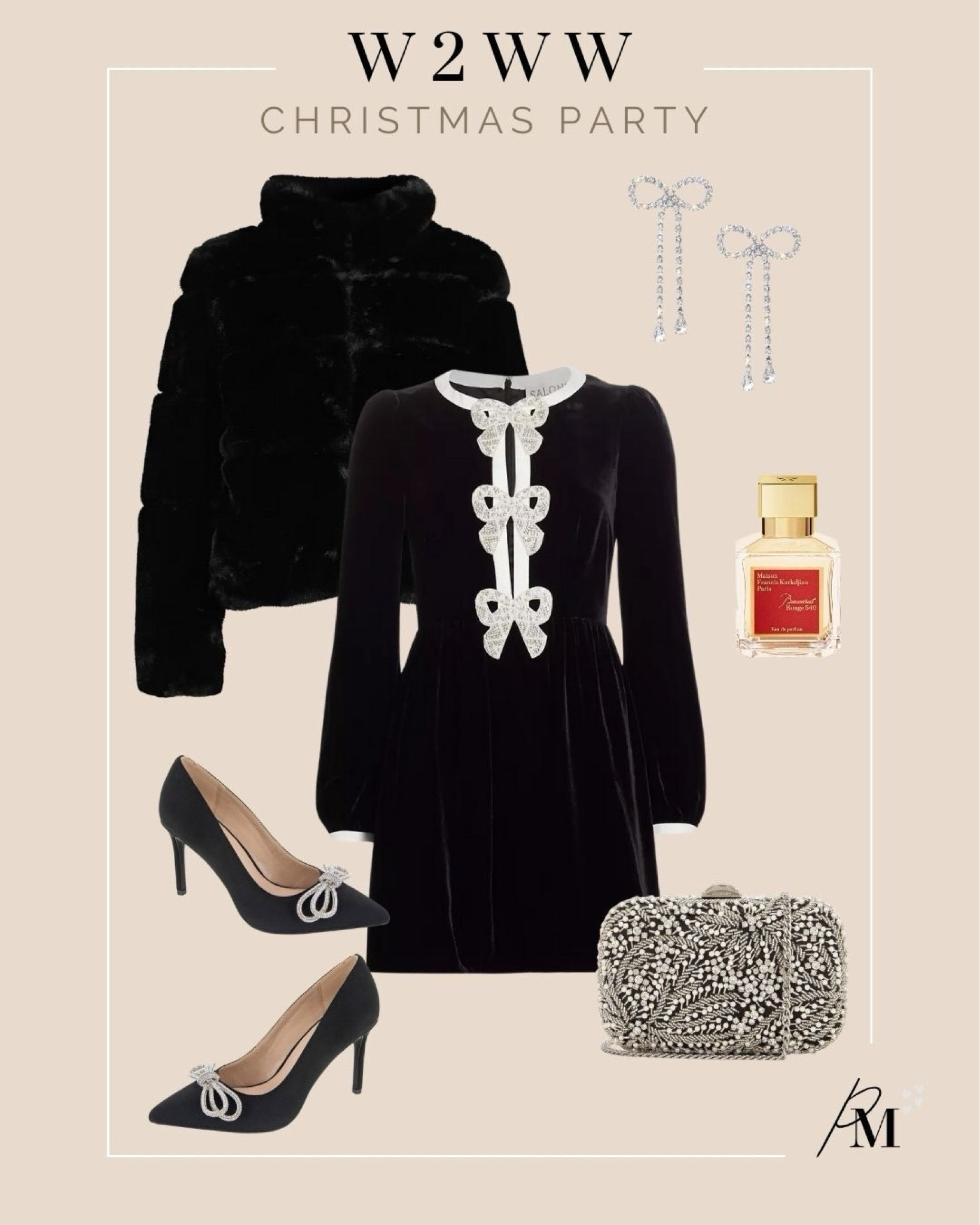 Christmas party outfit idea. Stunning bow dress and faux fur coat. 

#LTKSeasonal #LTKstyletip #LTKHoliday