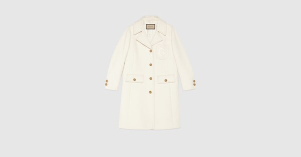 Double G embroidery wool coat | Gucci (CA)