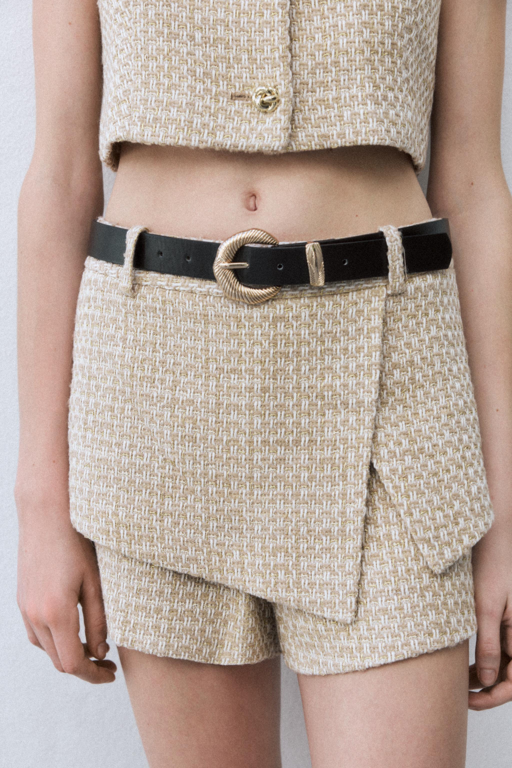 BELTED TEXTURED SKORT | Zara US