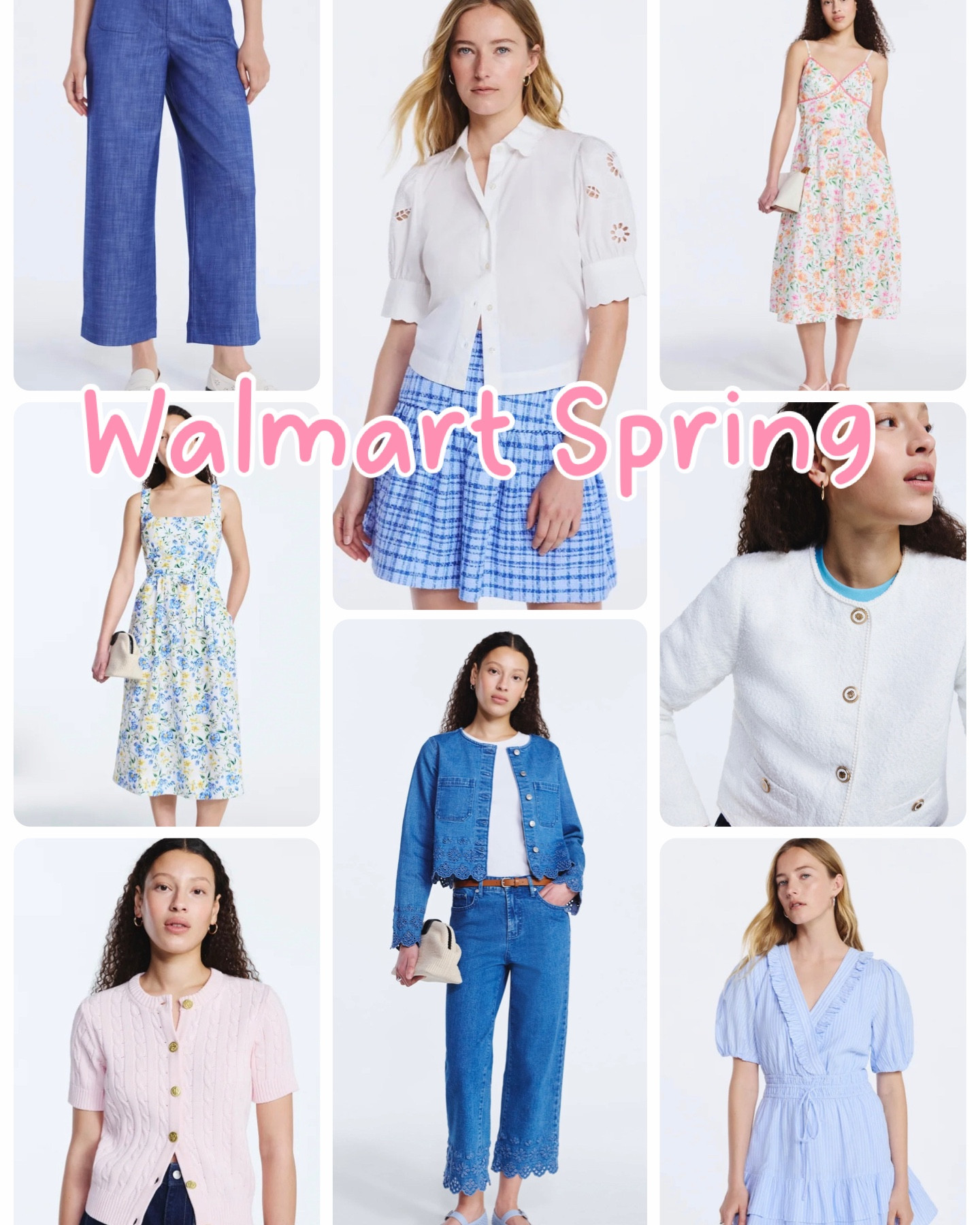 Walmart Spring Finds 🌸💙 Classic Blue, Florals & Feminine Layers

Walmart spring is SO good this year and I’m loving all the classic blue, soft florals, and feminine details 🤍💙 These Free Assembly pieces are giving polished, preppy, and effortless without the designer price tag.

From the tiered ruffle midi dress and the sweetest floral sundresses to the cropped denim with scalloped hems and the prettiest little cardigans — everything mixes and matches beautifully. The collarless jacket and eyelet blouse feel so elevated, and the raffia flats + mesh block heels are perfect for church, brunch, spring showers, and everyday wear.

Such a chic capsule for spring that looks way more expensive than it is 🌷✨

Walmart spring fashion, Free Assembly, affordable spring dresses, blue and white outfits, preppy spring style, feminine dresses, denim jacket outfit, raffia flats, Easter dress ideas, spring capsule wardrobe

#LTKPetite #LTKPlusSize #LTKOver40