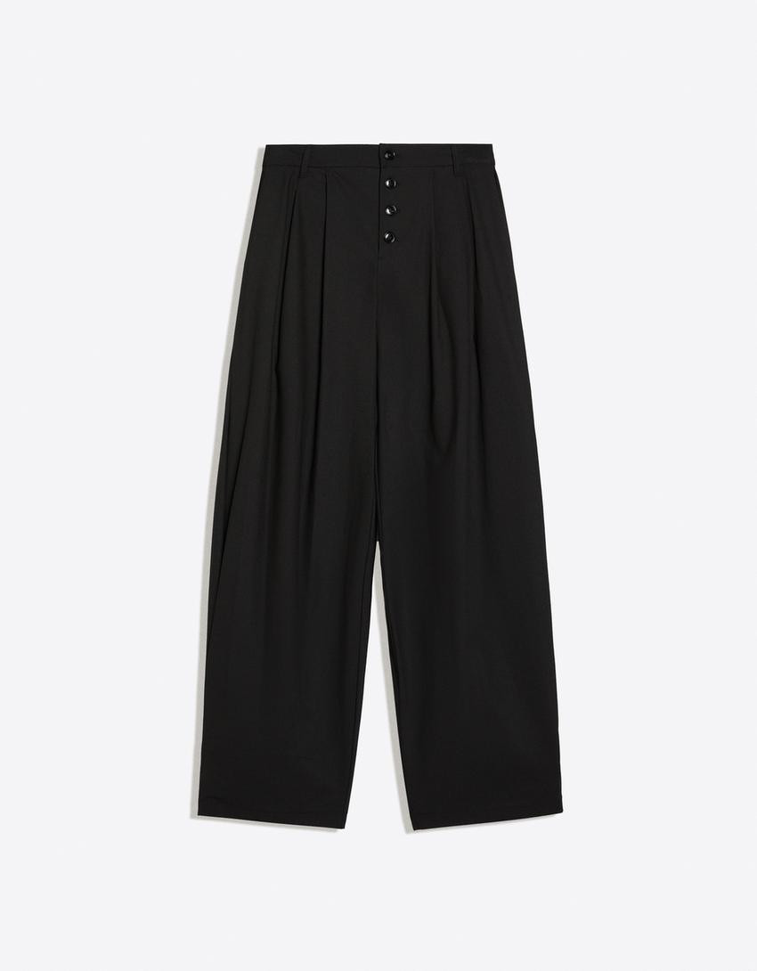 Side-pleat trousers | Bershka UK