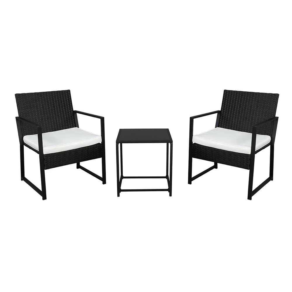 Ktaxon Outdoor Rattan Patio Furniture Set Backyard Garden Furniture Black with Cushions - Walmart... | Walmart (US)
