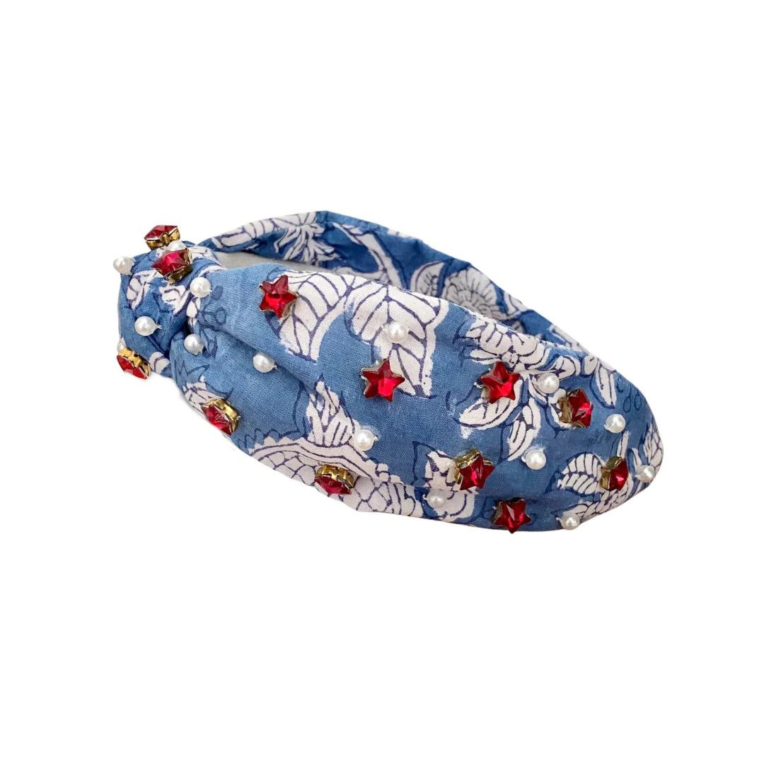 Limited Edition Block Print Headband in Red, White and Blue | Beth Ladd Collections