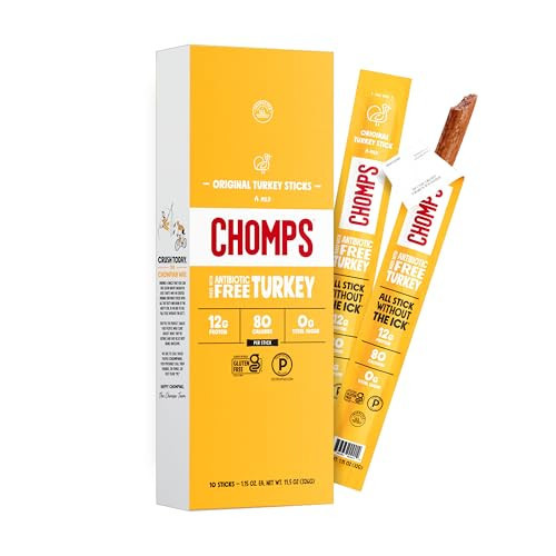 Chomps Original Turkey, Antibiotic Free, 10ct, Protein Snack Stick | Amazon (US)