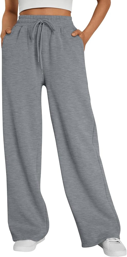 Trendy Queen Womens Wide Leg Fleece Lined Sweatpants Winter Baggy Lounge Travel Pants Fashion Out... | Amazon (US)