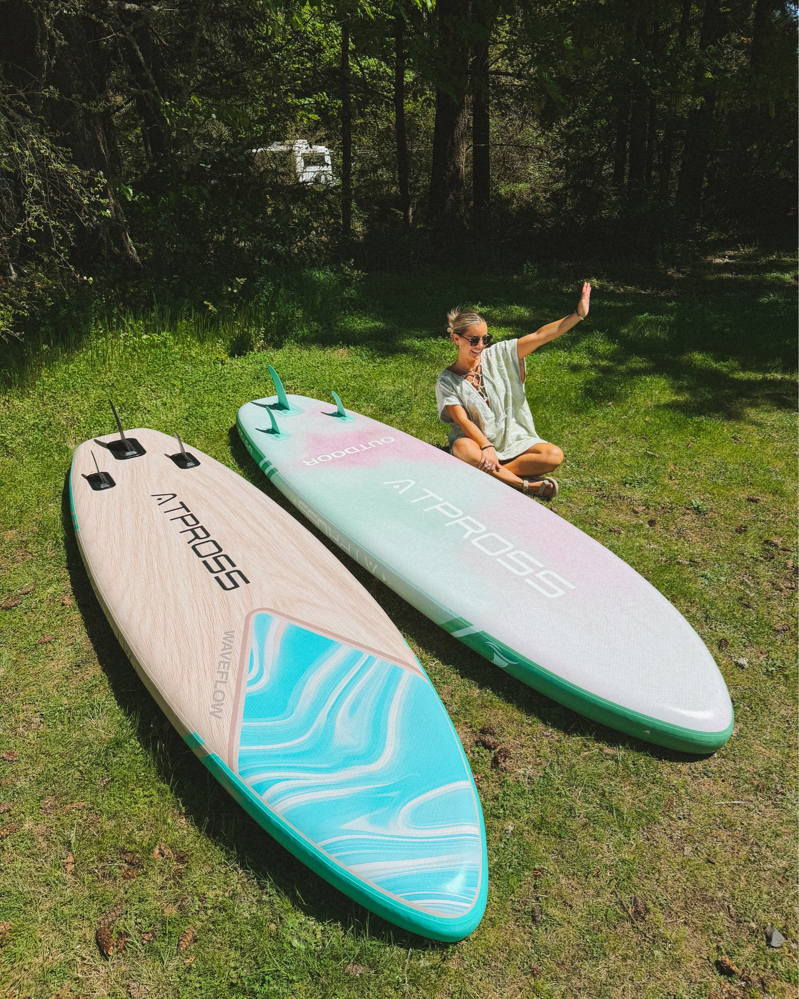 Paddleboard szn is HERE!!! These inflatable boards from ATPROSS are incredible and come with EVERYTHING you’d need in a backpack!! 🩵 
So many designs to choose from too!  

Paddleboarding, paddle boards, summer activities, summer style, cute paddleboards 

#LTKActive #LTKMothersDay #LTKSwim