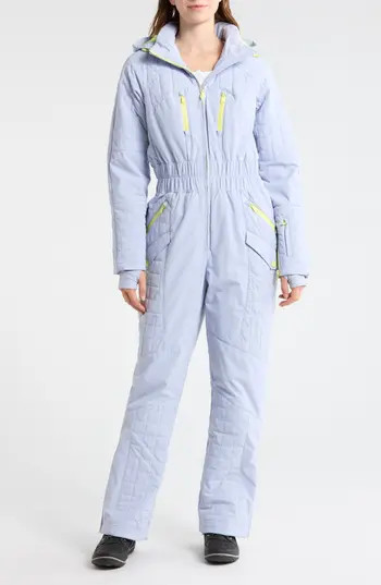 FP Movement by Free People All Prepped Quilted Waterproof Snowsuit with Removable Hood in Steel at Nordstrom Rack, Size Large | Nordstrom Rack