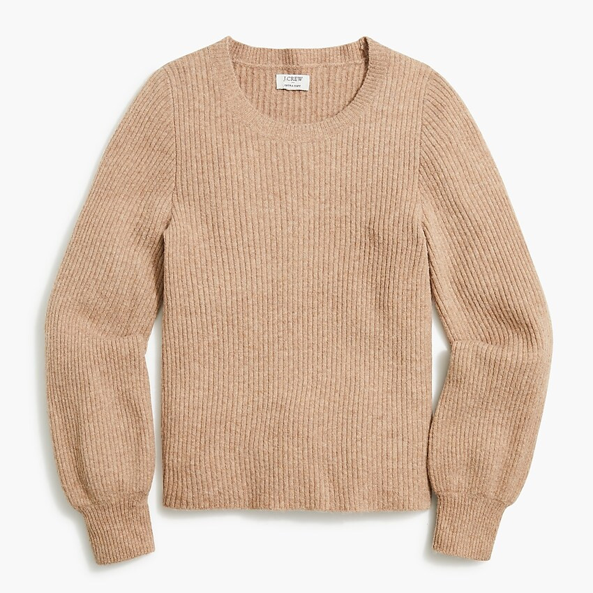 Ribbed puff-sleeve sweater in extra-soft yarn | J.Crew Factory