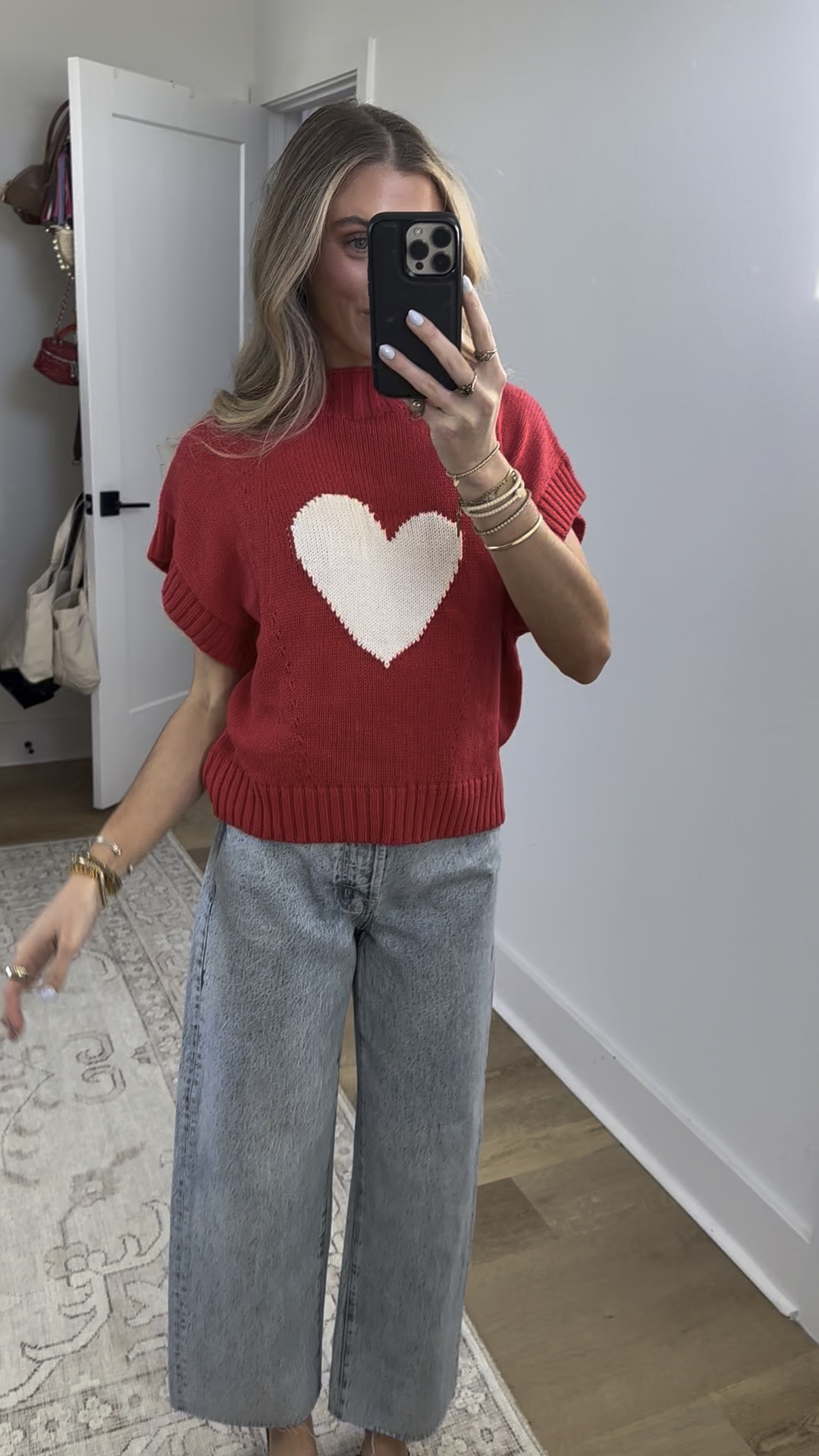 Amazon size small Saodimallsu Womens Cap Sleeve Cropped Sweater Mock Neck Cute Heart Loose Valentine Knit Tank Tops. Valentine’s Day. Valentine’s Day outfit  

#LTKSeasonal #LTKootd #LTKSaleAlert