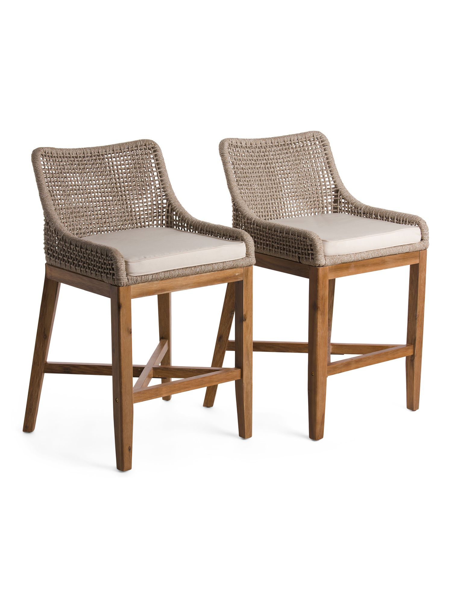 Set Of 2 Woven Rope Counter Stools | TJ Maxx