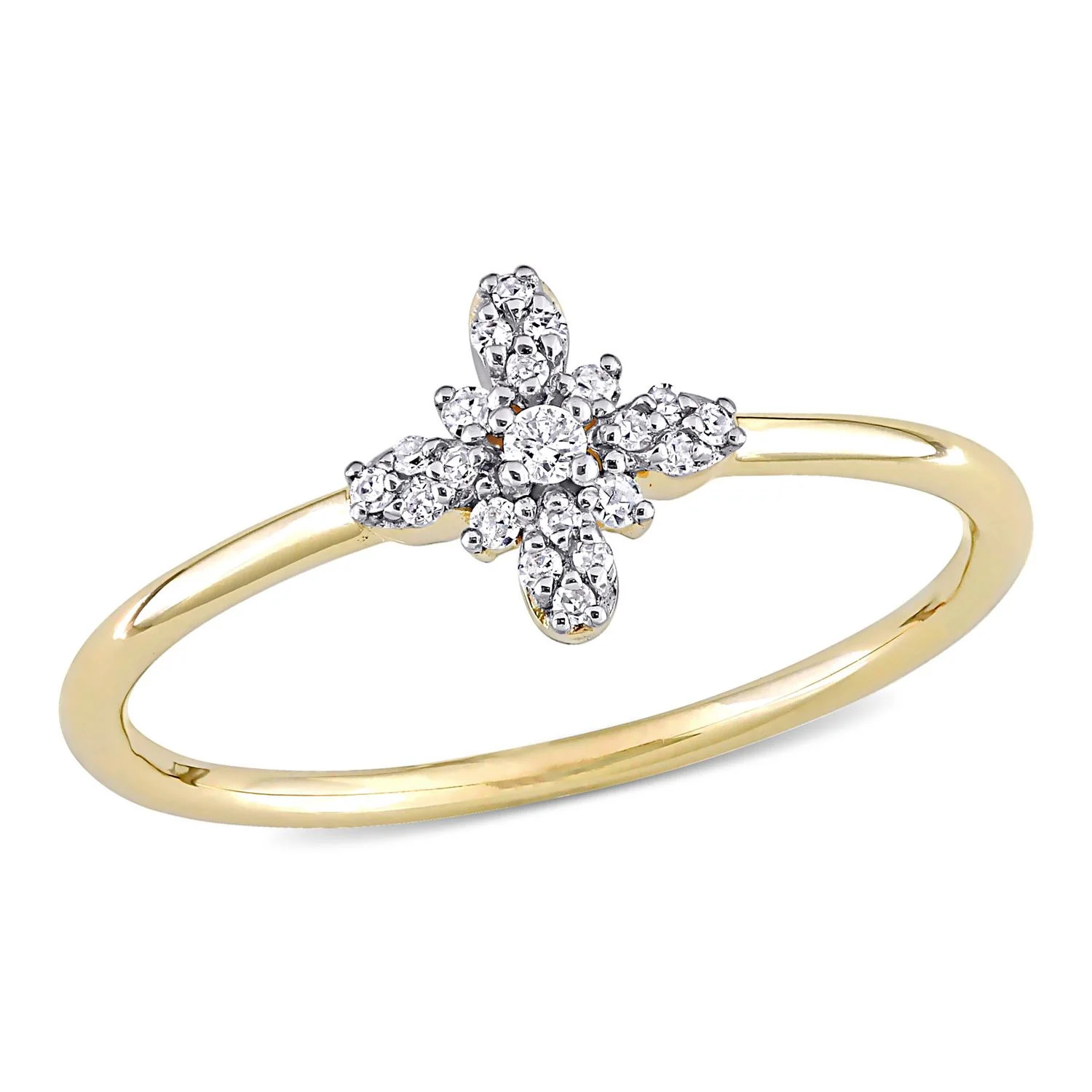 Julianna B 10k Diamond Floral Ring in Yellow Gold 8 Lord & Taylor | Lord & Taylor