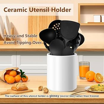 Utensil Holder Kitchen Utensil Holder for Countertop, Ceramic Cooking Utensil Holder for Kitchen ... | Amazon (US)