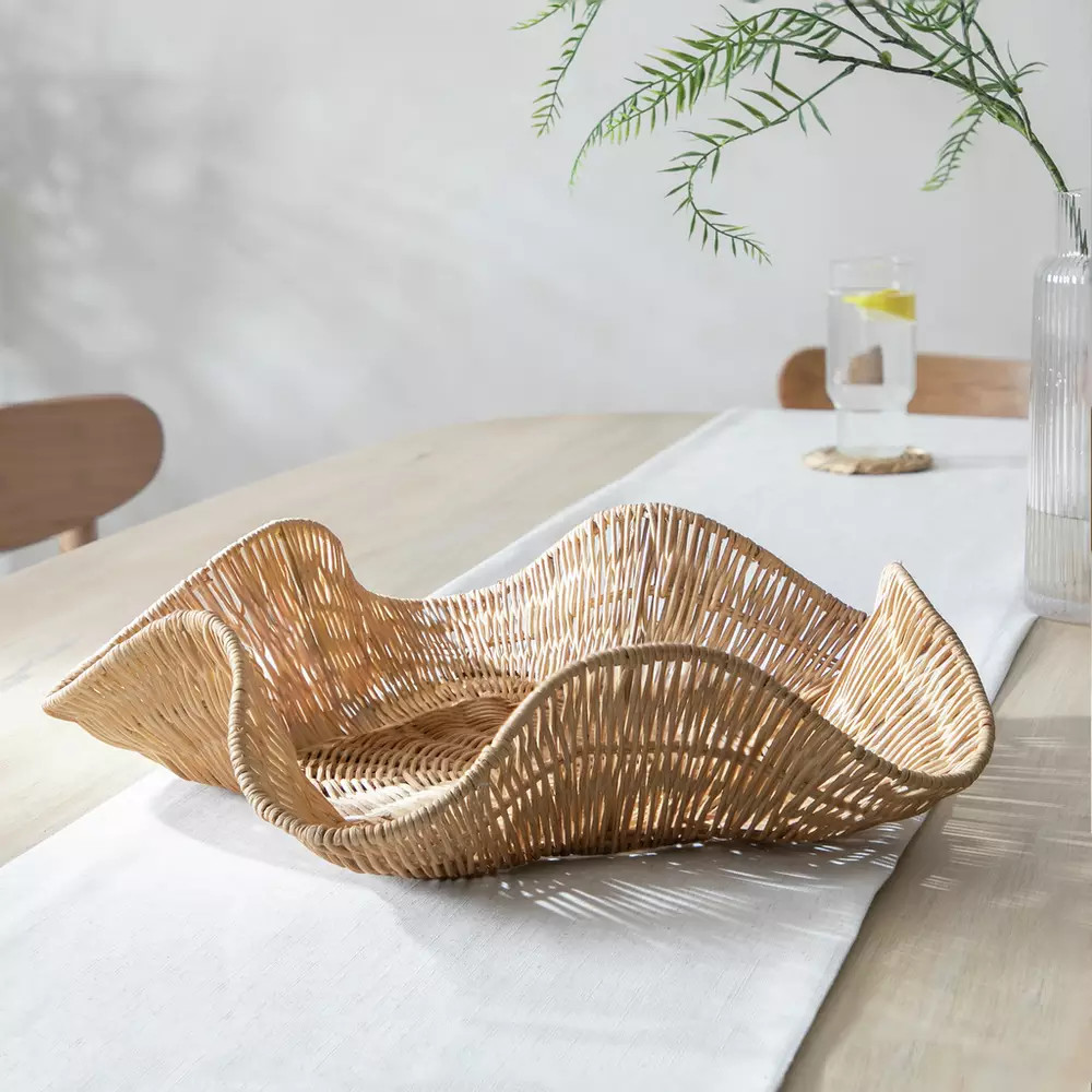 Habitat Rattan Wave Tray - Natural | Habitat UK