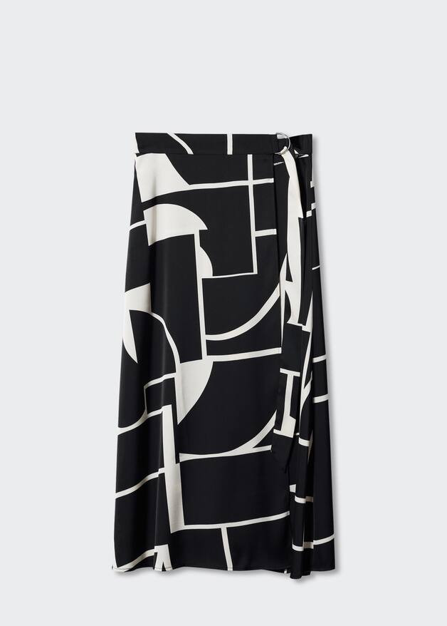 Printed satin skirt | MANGO (UK)