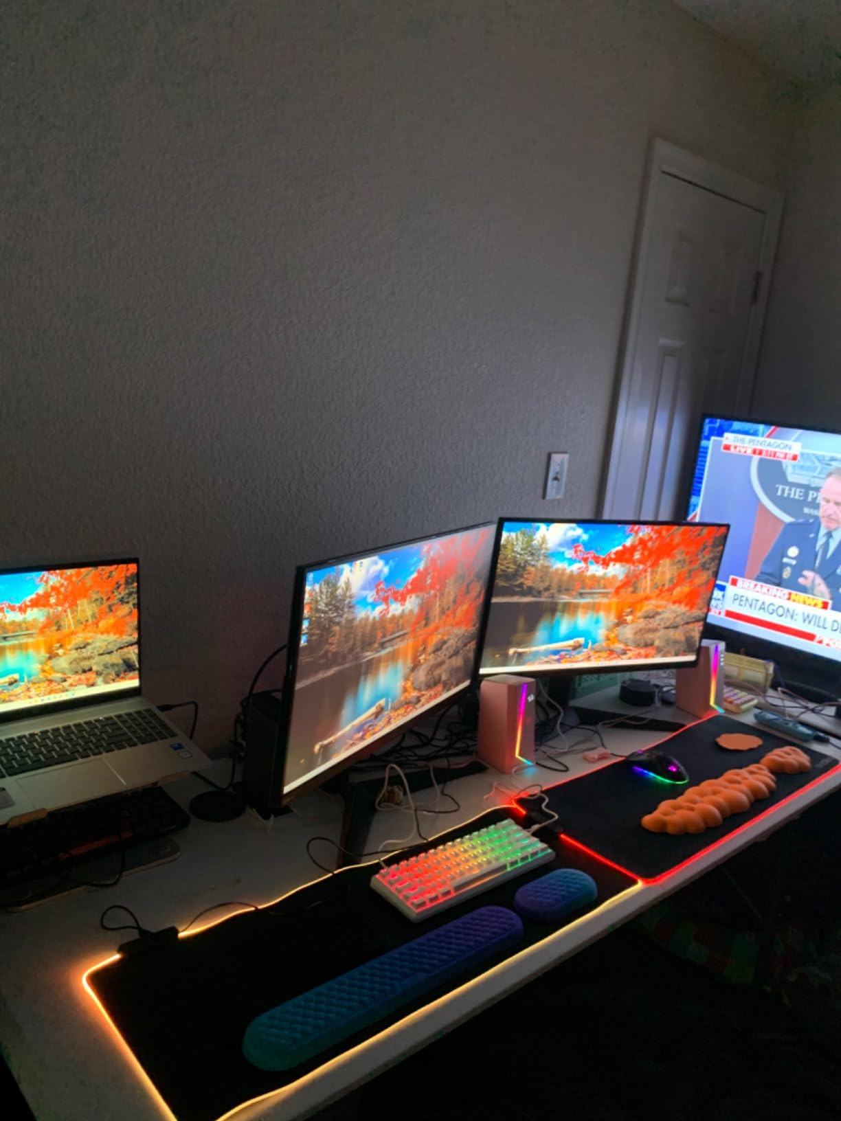 Large RGB Gaming Mouse Pad -15 Light Modes Touch Control Extended Soft Computer Keyboard Mat Non-... | Amazon (US)