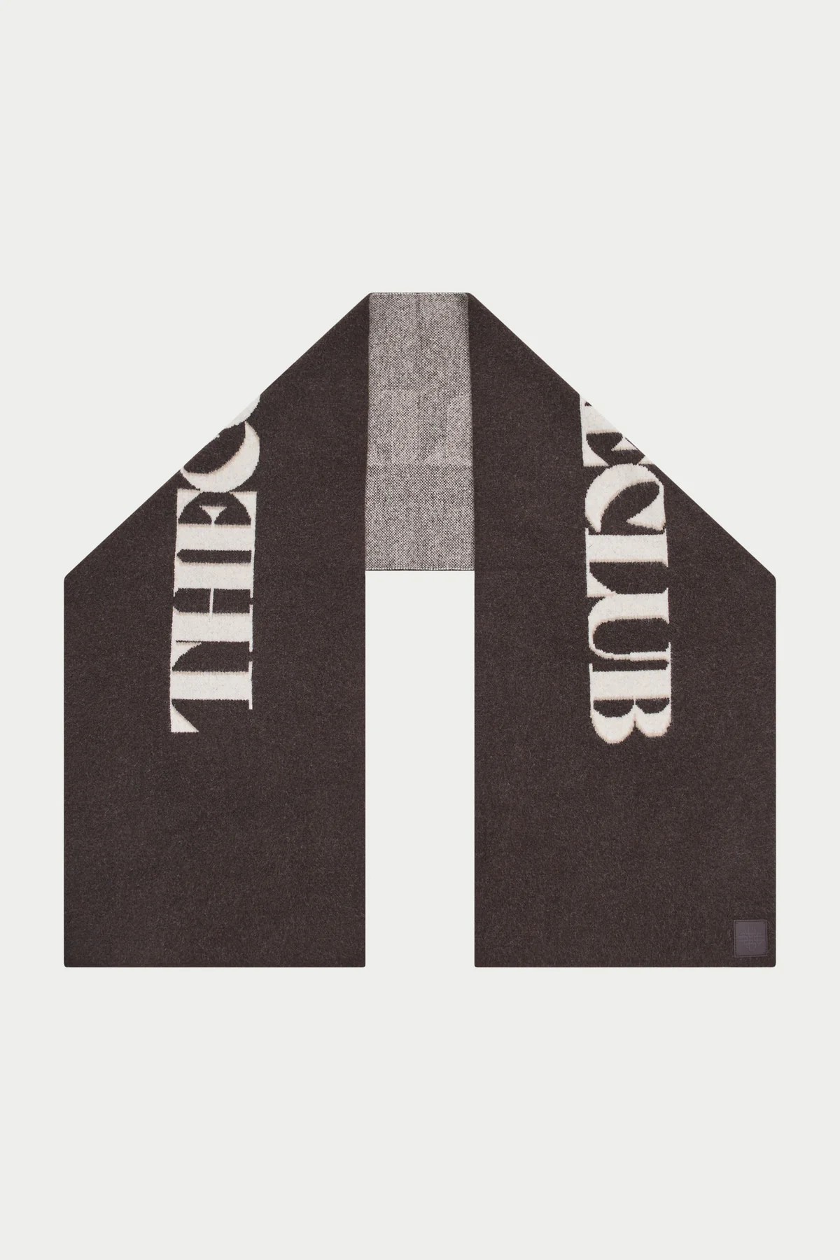 COPYRIGHT KNIT SCARF - BROWN | The Couture Club