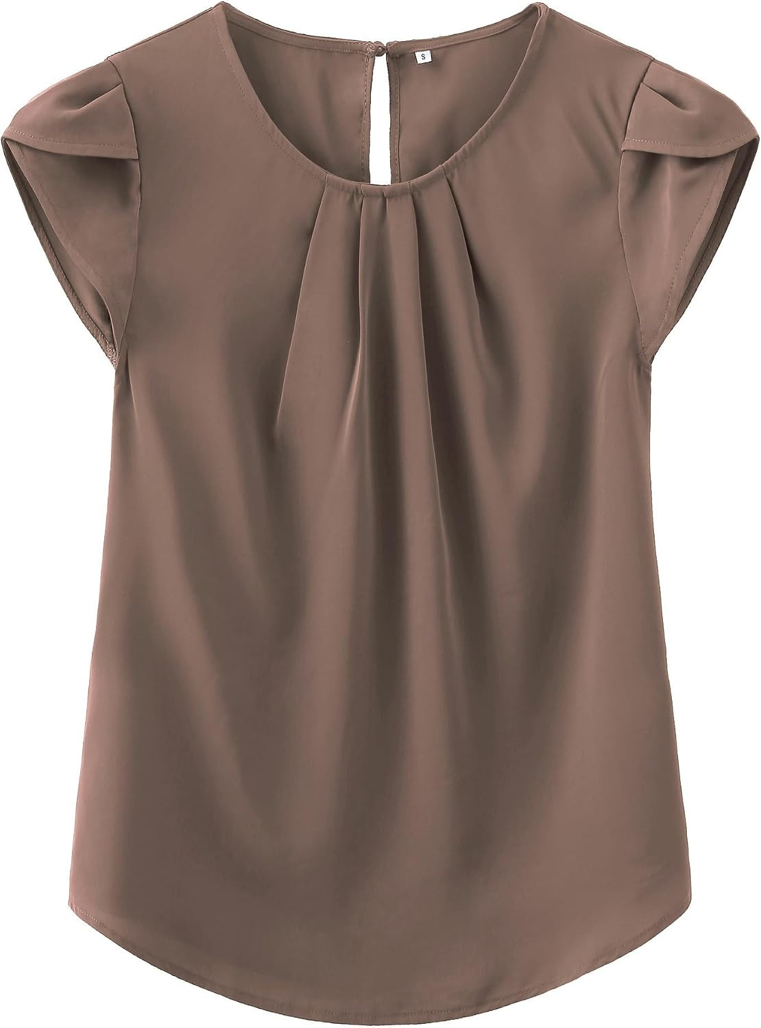 TASAMO Womens Tops Boho Pleated Shirts Dressy Casual Cap Sleeve Blouses | Amazon (US)