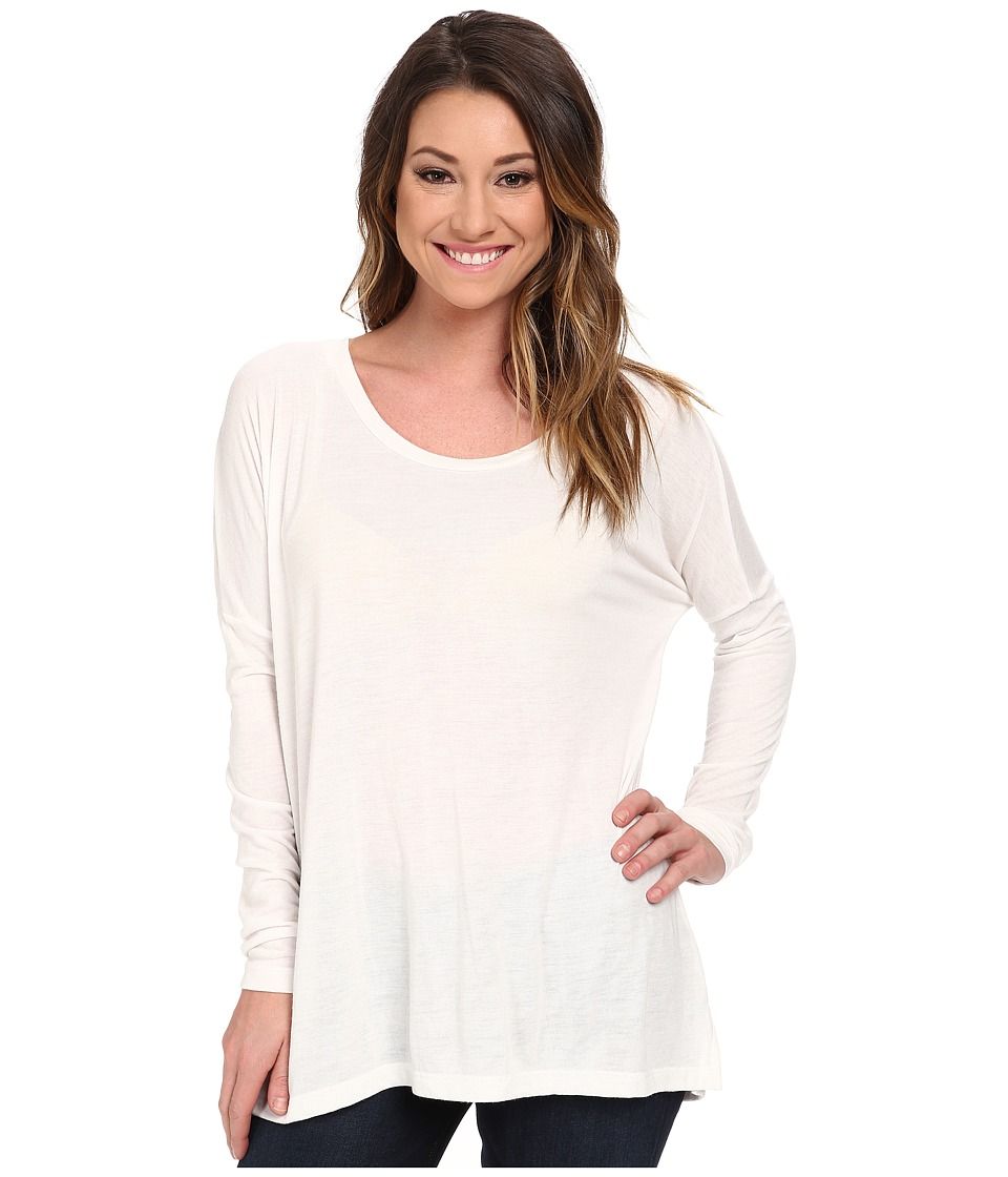 RVCA Label Parker L/S Tee (Vintage White) Women's Long Sleeve Pullover | Zappos