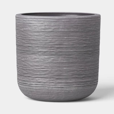 Fluted Outdoor Planter Gray 10" - Threshold\u2122 | Target