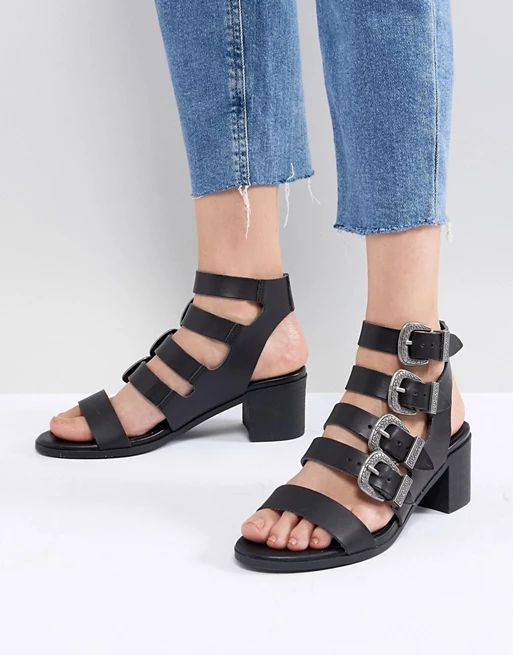 Miss Selfridge Multi Buckle Heeled Sandals | ASOS US