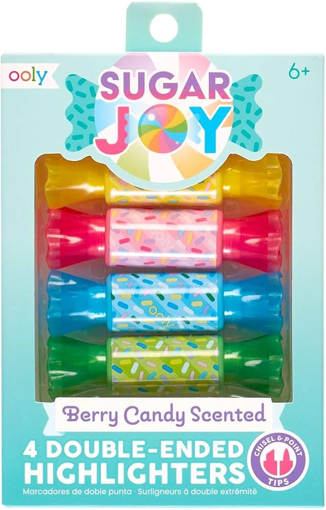 Ooly Sugar Joy Scented Double-Sided Highlighters [Set of 4] - Chisel Tip and Point Tips-For Note ... | Amazon (US)