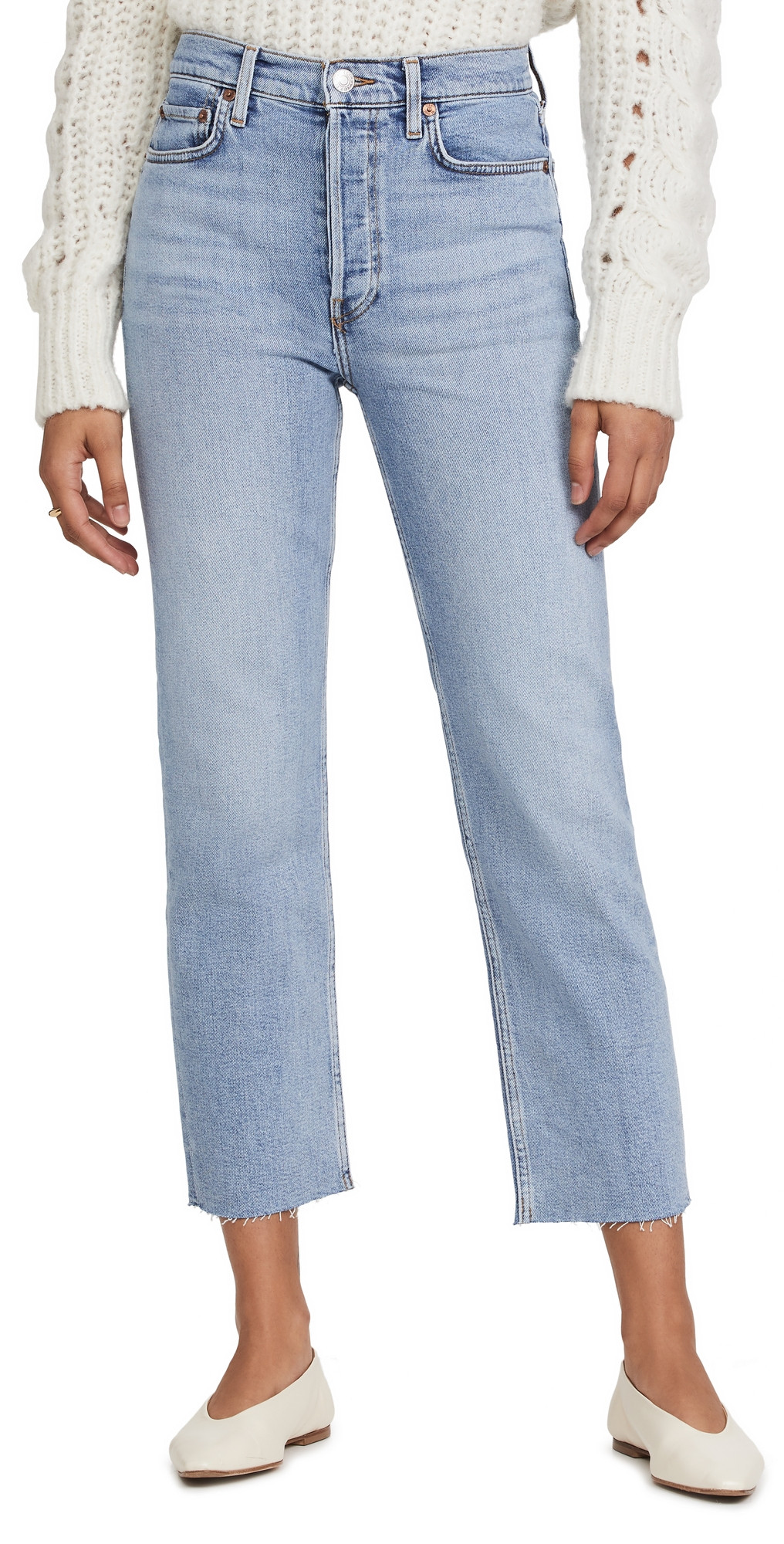 RE/DONE 70s High Rise Comfort Stretch Stove Pipe Jeans Mid 90s 30 | Shopbop