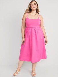 Fit & Flare Combination Midi Cami Dress for Women | Old Navy (US)