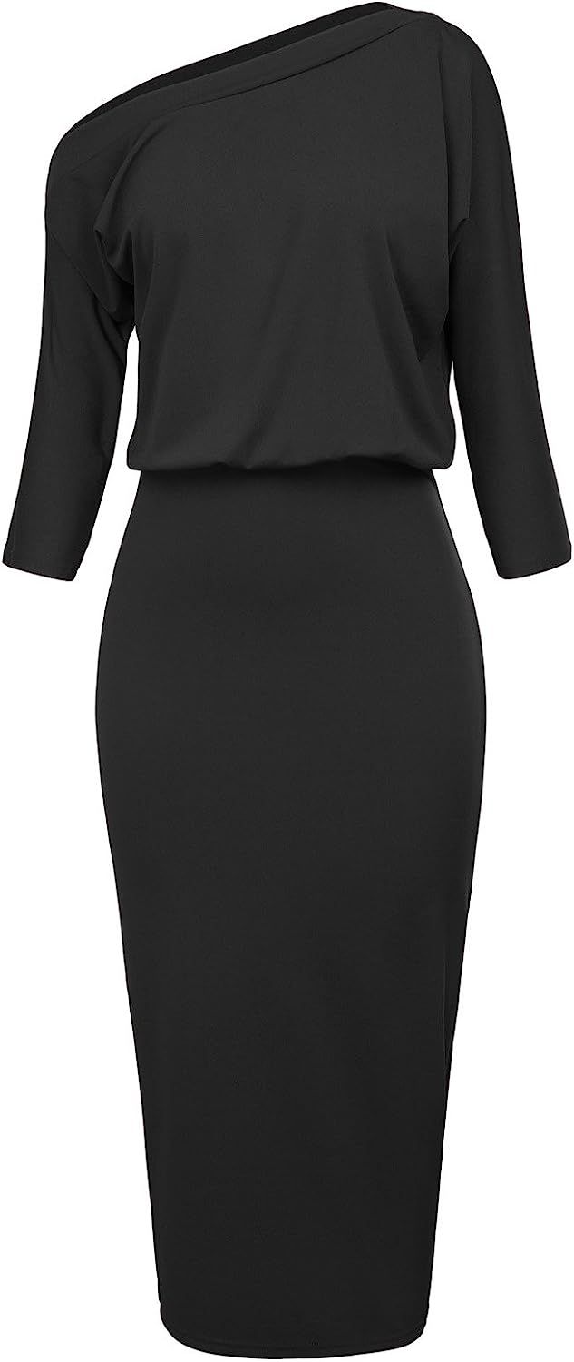GRACE KARIN Women’s Sexy One Shoulder Hips-Wrapped Bodycon Party Pencil Dress | Amazon (US)